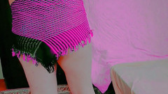 Kitty_Cross: Frumusețe trans jucăușă ascunsă în spatele cortinei cu dantelă