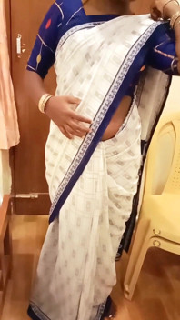 Desi Tamil Wife Renu Panties Body Show & Slow Saree Dressing Tease for Secret Bestie! Indianhotwifex