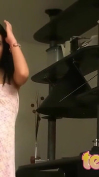 Teen Lilly Is Dancing in Her Pajamas and Then Strips