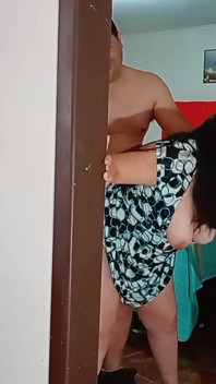 My Wife's Whore Is Nailed to the Door Husband in the Shower Cuckold
