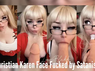 Christian Karen Gets Face Fucked by Satanist