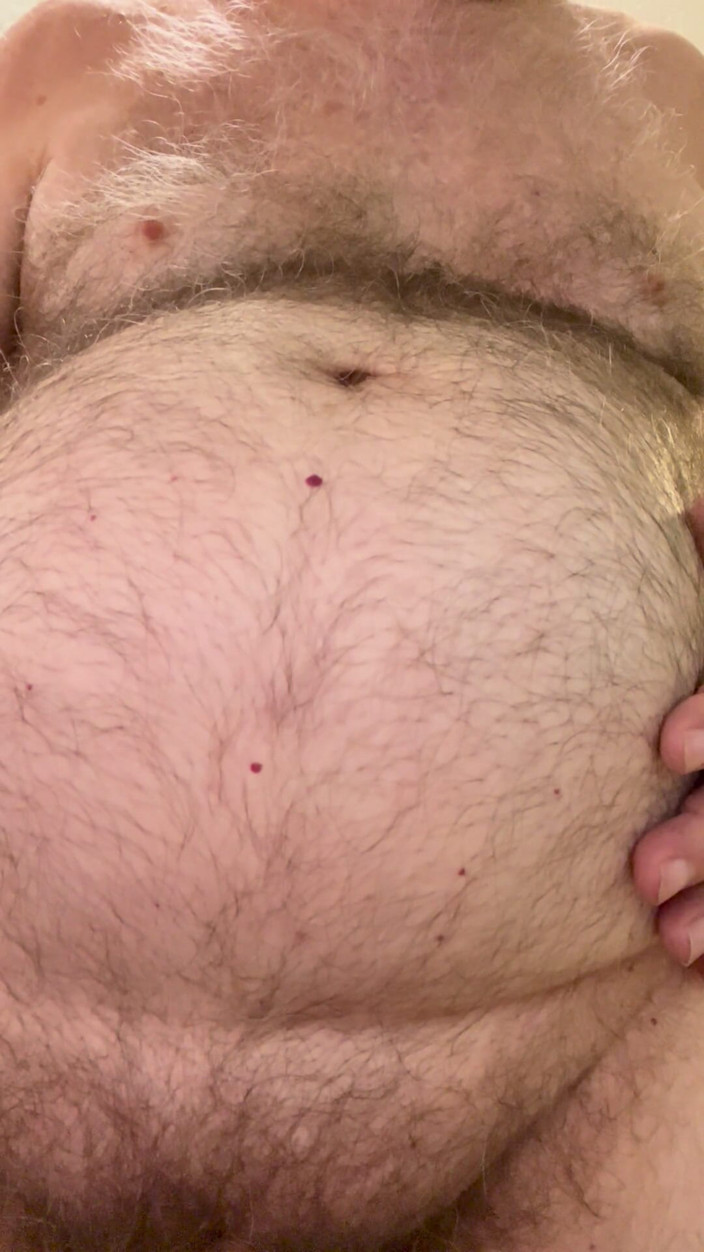 Coach Karl dude lodge: Coach Karl Rubs His Furry Belly for You 6940