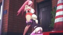 Wraith Futa: Hooters Chick dikongkek oleh seorang futa - parodi lucah 3d