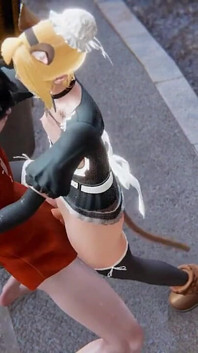 Yaoi - empregada gata sexy Femboy é fodida em público