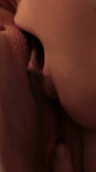 Hand Down Her Denim Shorts - Two Brunettes Lick Pussy on the Cream Sofa