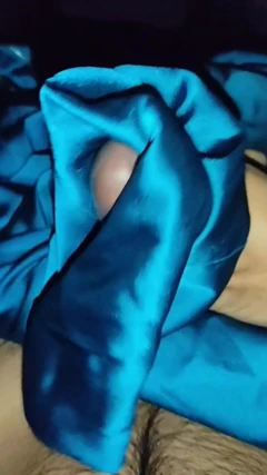 Satin and Silky: Satin Silk Handjob Porn - Handjob with Blue Satin ...