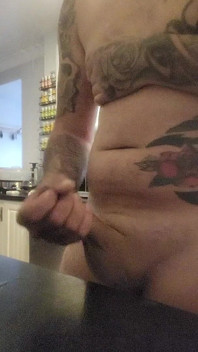 Horny Boy Wanking, Cumming Over Kitchen Counter & Licking in up
