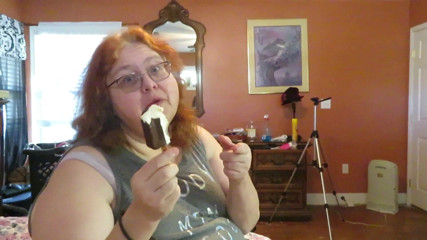 BBW nurse Vicki adventures with friends: BBW nurse Vicki enjoys eatting a chocolate vanilla ice cream...