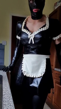 Really Should Be Concentrating on My Chores and Not Flashing the Camera Latex Maid.